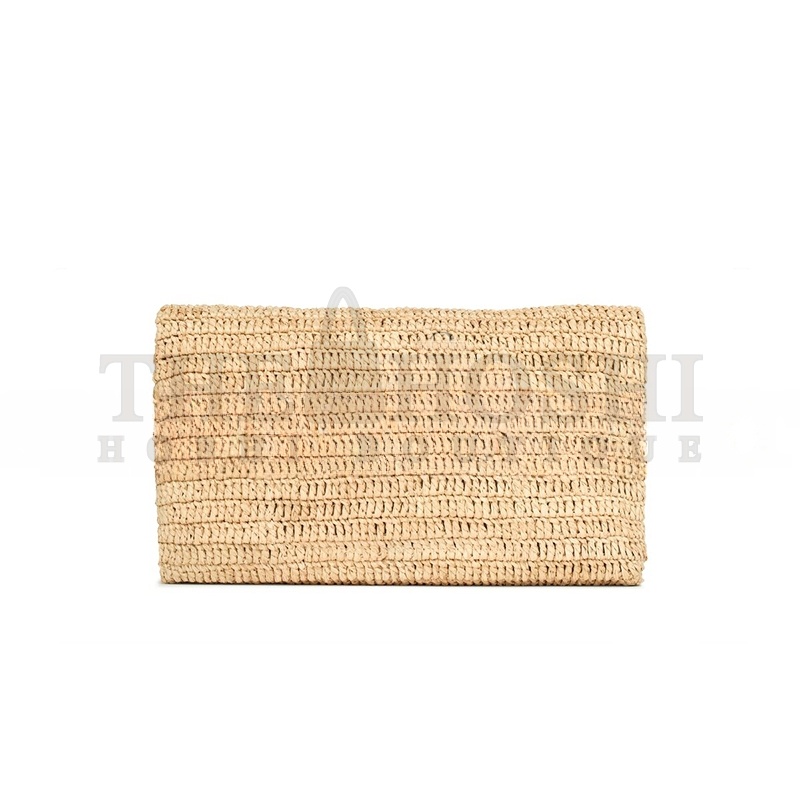 Y51 CASSANDRE LARGE ENVELOPE POUCH IN RAFFIA 786074GAAEX2080 (29.5*18*4.5cm) Master Quality